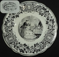 Creil et Montereau 1849-1864 Assiette série Mariage "La coiffure pour le bal"