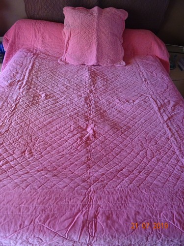 Boutis rose taie lit - lit, 1