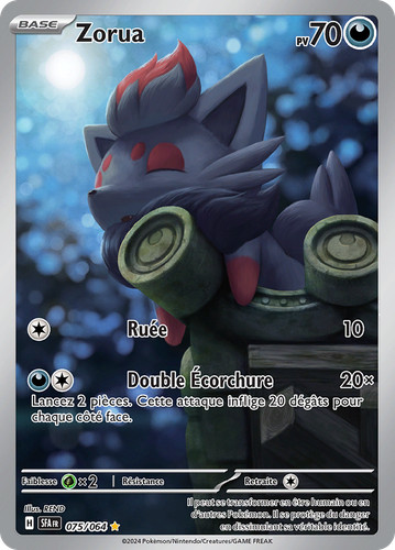 Carte pokémon zorua 075 - pokémon, 075/064