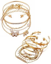 12Pcs Chaîne Bracelet Plaqué