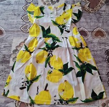 Robe blanche et jaune motif citron enfant fille - taille 4 ans (neuf blister)