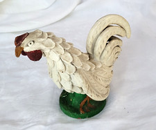 Ancienne Statue Poule Terre Cuite Vintage Art Populaire
