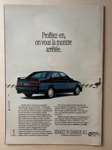 Publicite 1990 renault - renault, 19