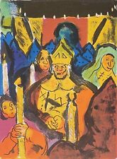 Pierre AMBROGIANI (1907-1985) Lithographie évêque Mitre 1948 Marseille