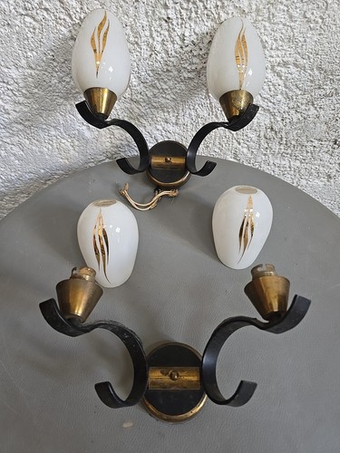 Paire appliques murales - d',