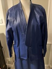 Ensemble femme vintage années 80 cuir bleu 38 40