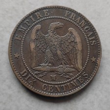 Napoléon III, 10 Centimes 1855 MA Marseille Chien 