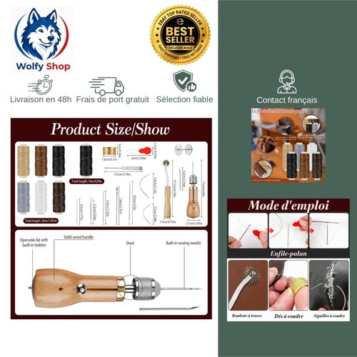 Kit couture cuir - , pièces