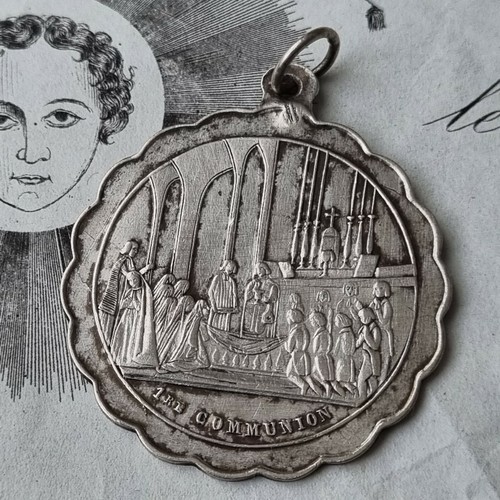 Pendentif médaille argent - pendentif, en