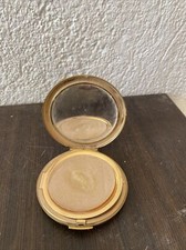 Ancien Poudrier Rond Dore Marcel Franck Paris Maquillage Vintage