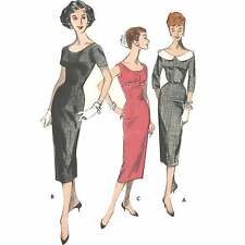 Robe Fourreau Princess Line À Motif Des Années 50 - Tour De Poitrine=38” (97cm)