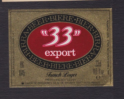 Ancienne étiquette alcool