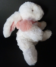 S4. DOUDOU ET COMPAGNIE LAPIN POMPON Corail blanc rose 25cm DC2682- ETAT NEUF
