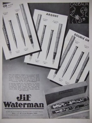 Publicité 1932 jif waterman - publicitÉ,