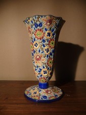 RARE VASE CORNET - EMAUX DE