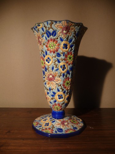 Rare vase cornet emaux de - vase,