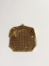 porte monnaie ancien maille en métal doré