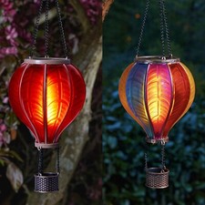 LED Solaire Rouge Ou Arc-en-Ciel Hot Air Ballon Suspendu Extérieur Jardin Torche