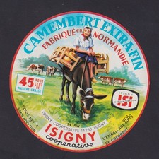 Ancienne étiquette Fromage France BN2020024 Camembert Normandie Femme Ane