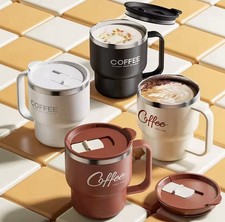 Tasses à café en acier inoxydable, 400ml, tasse à boire en métal, tasse d'eau de