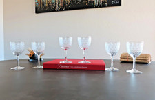 Cristal Baccarat, service Combourg. " Rohan " crystal. 7 verres à vin. H12,2cm