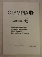 Ancien Manuel D'Utilisation Olympia LCD 612 E Calculatrice Multilingue