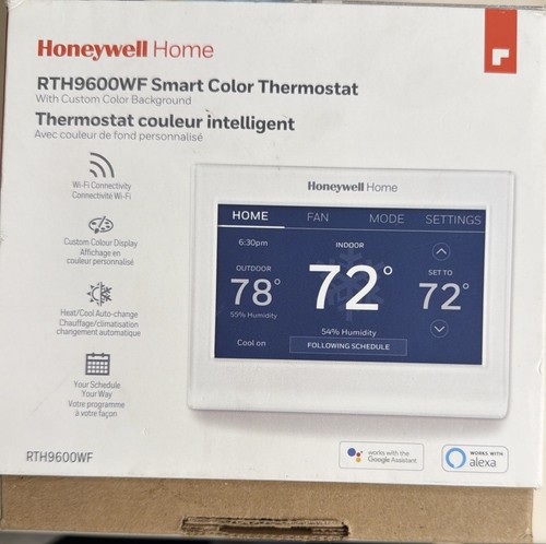 White smart thermostat - smart, wi-fi