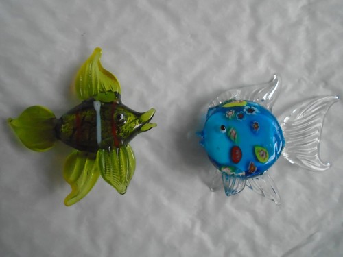 Deux poissons verre - poissons, en