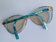 Lunettes de vue monture nacrée turquoise dorée Nina RICCI