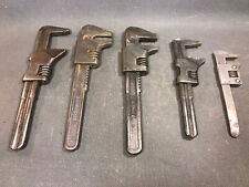 Lot 5 clés à molette ancienne fer forgé outil ancien garage automobile 2 LACHEZE