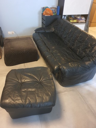 Canapé noir avec sofas 1 - 2,