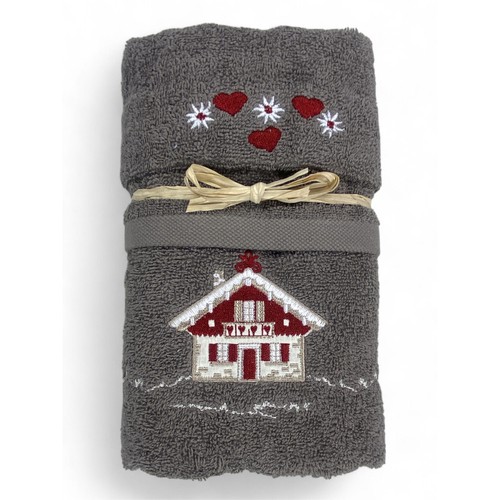 Serviette tyrolienne grey - serviette,