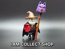 LEGO MINIFIG WOLFPACK SORCIER MAGICIEN CASTLE AVEC CAPE BATON TÊTE LOUP (NEUF)