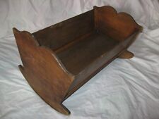 Vintage 80s Ancien LIT de POUPÉE POUPON en BOIS 45x29cm Mobilier Meuble Maison