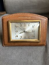 Ancien réveil de bureau Cie Maritime INTEROCÉAN LINE Année 50 Cuir Réveil Bayard