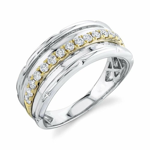 Hommes 14k deux ton diamant - ton,