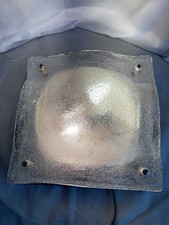 Grande applique murale vintage Verre De Murano Blanc Travail Italien