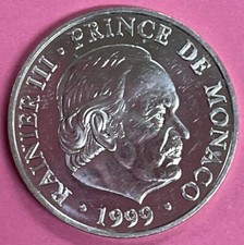 Spb pièce en argent 100F MONACO RAINIER III PRINCE 40eme anniversaire 1999 N148