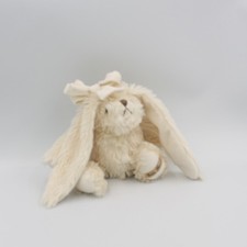 Peluche lapin blanc écru petit noeud LOUISE MANSEN - 29012