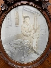 Cadre souvenir poilu WW1 - Très beau travail   dessin - 61 x 68 cm Grande guerre