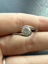Ancienne Bague En Argent Massif 925 Jonc Alliance Anneaux Créateur solitaire 