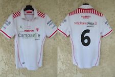 Maillot rugby BO BIARRITZ OLYMPIQUE porté n°6 Macron blanc shirt M