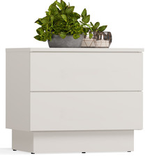BDW - Table de Chevet, 55 x 37 x 48 cm LxPxH, Meuble avec 2 Tiroirs, AMBER 2S