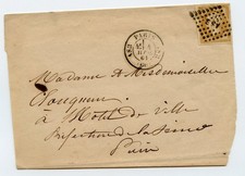 LETTRE N°13 CAD 1861 PARIS AS3 LOSANGE AS3 POUR PARIS