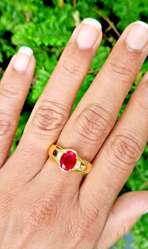 2ct ovale simulé rubis - simulé,