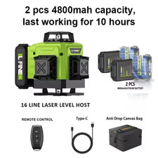 Nivel Laser Niveau Laser Professionnel 12/16 Lignes Automatique 360 ° Niveaux La