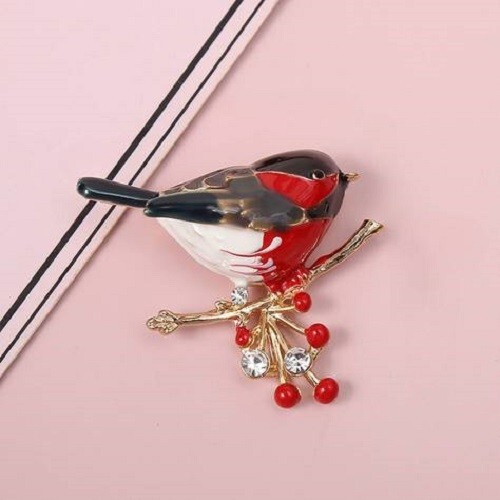 Broche moineau métal doré - broche,