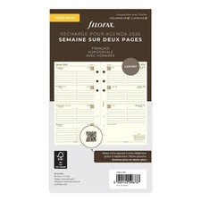 [000026-68435] FILOFAX Semaine sur deux pages Horizontal cotton cream- frança...