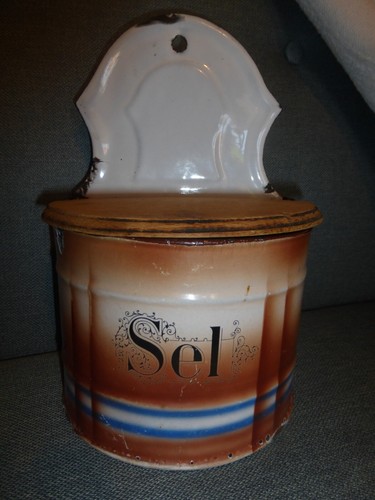 Ancienne boite sel tole - ancienne,