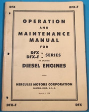 Hercules Dfx-F Séries Moteur Opération & Maintenance Manuel Livre